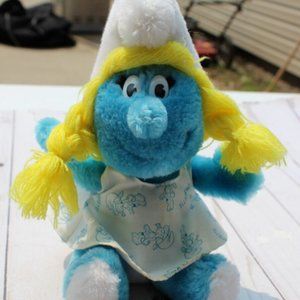 Vintage 1981 Smurfette Plush Toy by Wallace Berrie & Co. / Stuffed Animal
